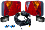 Juego de luces: luces traseras DOBPLAST + luces laterales LED DOBPLAST + arnés MANTES 8m 13-PIN + conectores rápidos