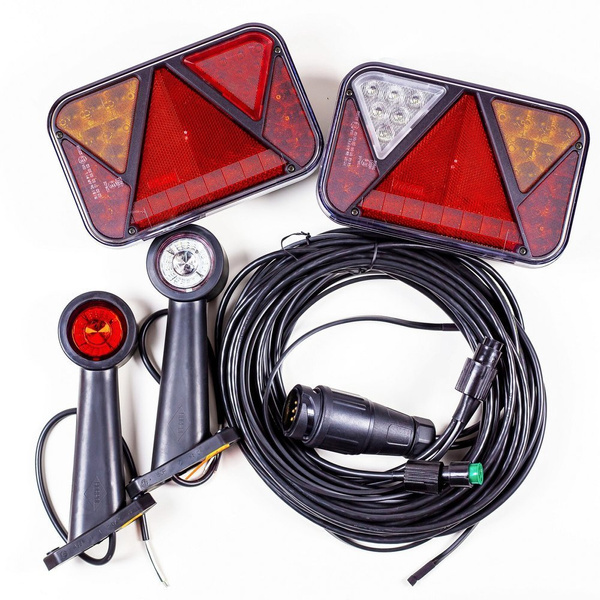 Conjunto: Pilotos traseros LED Fristom FT-270, luces de gálibo LED Horpol LD 726 con arnés 5,5 m 13-pin