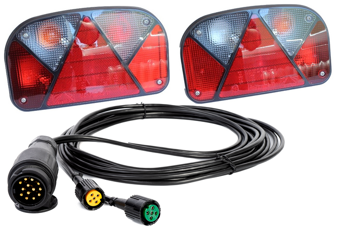 Luces traseras ASPÖCK MULTIPOINT II + arnés MANTES 5m 13 PIN