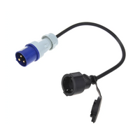 Adaptador con enchufe CEE y base Schuko 16A 230V con contacto de protección ProPlus 373530 Cable 40cm