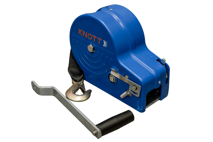 OUTLET Cabrestante manual para remolque KNOTT de 1150 kg con correa