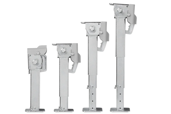 Juego de dos soportes extensibles con manivela y montaje ProPlus 361500 para remolque de plataforma plana de 1000 kg (290-460 mm)
