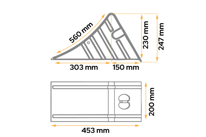 Calzo de rueda con soporte de montaje AL-KO UK53 h:247mm