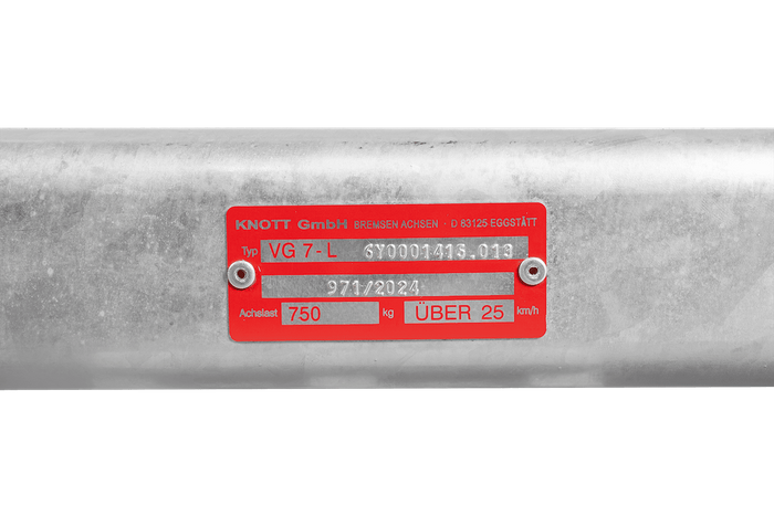 KNOTT VG7-L eje sin freno para remolque 750kg 1070mm 1370mm 4x100