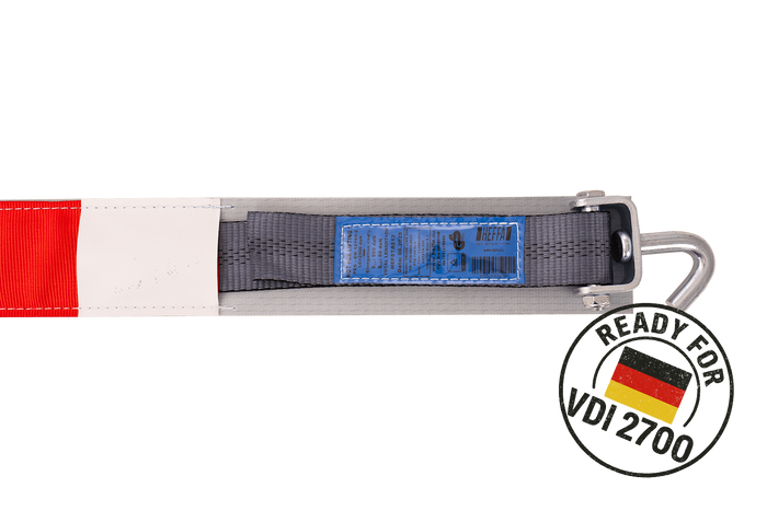 Correa de transporte para grúa HEFFA CARLINE 130, correa de sujeción de ruedas, 5 m/50 mm/5 t VDI 2700