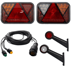 Juego de luces: luces traseras LED FRISTOM + luces de posición laterales LED HORPOL + arnés MANTES de 5,5 m y 13 pines