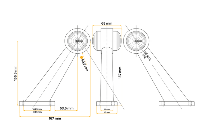 Lámpara de señalización universal WAŚ 263/I con brazo de goma