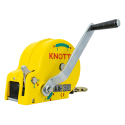 Cabrestante KNOTT 450 KG con cinta carcasa amarilla