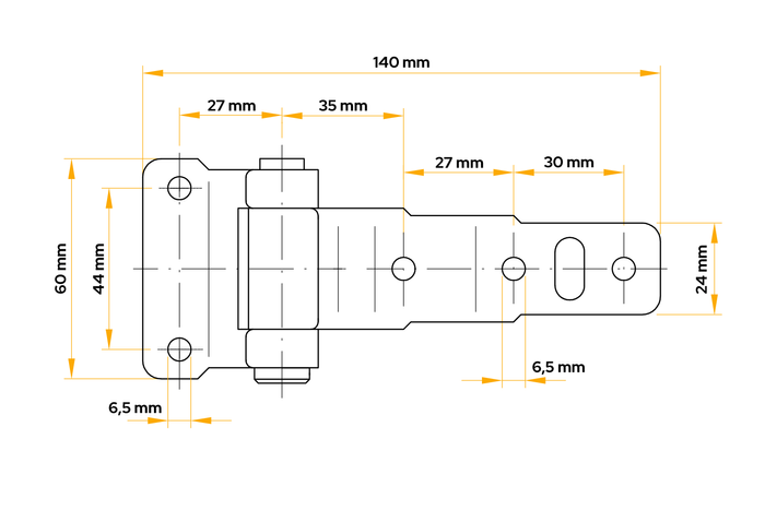 Bisagra lateral de remolque WINTERHOFF BSCH 30-1 para montaje lateral de remolque