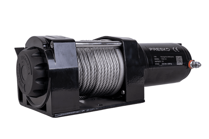 Cabrestante eléctrico para remolque PRESKO T-REX 3.0 12V 1360kg con cable de acero de 11m
