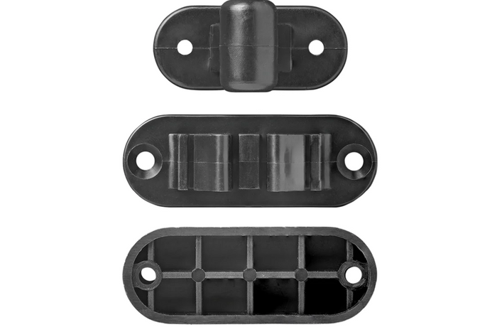 Pestillo de puerta para caravana o autocaravana ProPlus 362622V02BK, manija negra con resorte para sujetar la puerta.