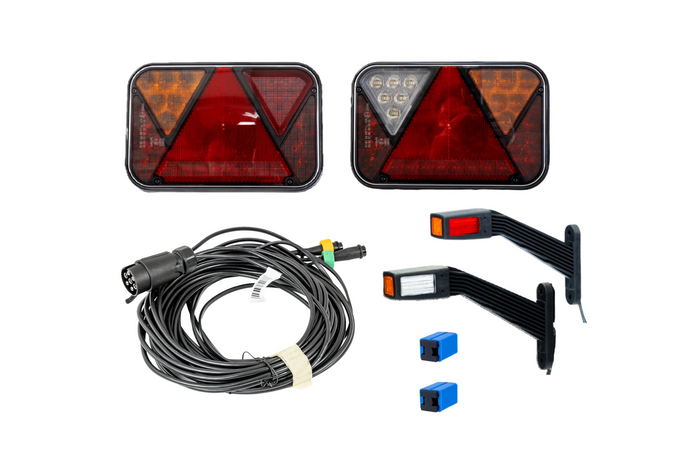 Juego de luces: luces traseras LED FRISTOM FT-270 + luces de posición laterales LED FRISTOM FT-145 + arnés MANTES de 7 pines y 7 m