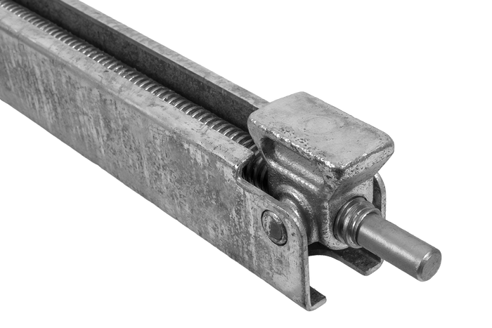 Estabilizador de esquina extensible KNOTT 6X1197.007 para remolque de 1100 kg y 498 mm