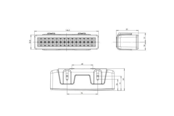 Luz antiniebla trasera WAŚ W99 748 LED universal