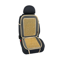 Cojín de asiento con cuentas de madera color marfil LAMPA Evoluzione, alfombrilla para asiento de coche