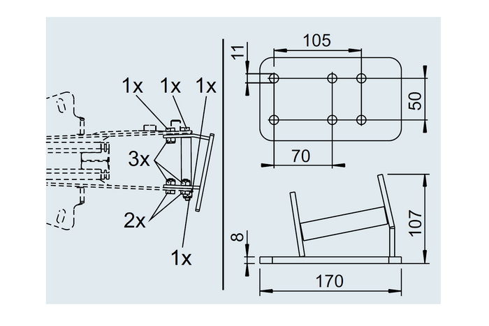 Consola soporte rueda AL-KO para dispositivos de inercia 161S, 251S