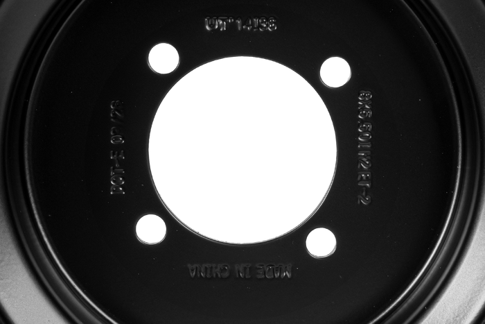 Llanta de acero UNITRAILER negra 5.5" x 8" H2 4x88 ET:-2