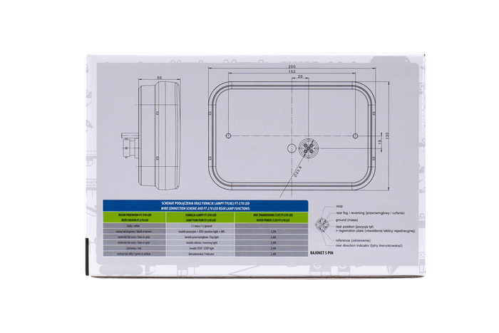 Luz trasera Fristom FT-270 LED 5 funciones izquierda