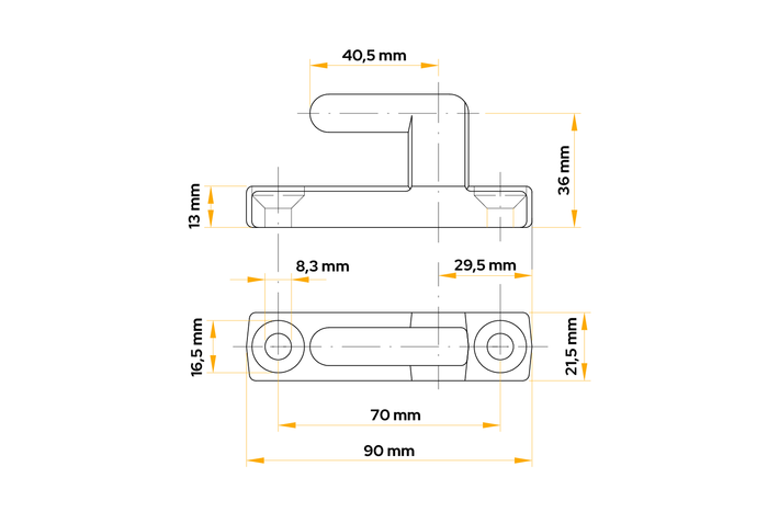 Soporte de bisagra lateral de remolque WINTERHOFF BSCHG 40-A