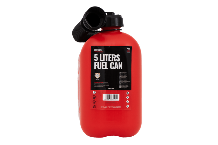 Bidón de plástico HERMON de 5L con embudo, color rojo