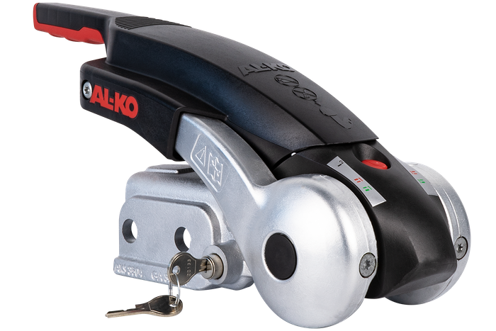 Enganche de bola AL-KO AKS3504 con estabilizador para remolque de 3500kg con lanza tubular de 60mm con protección antirrobo