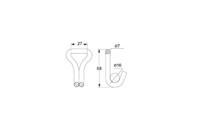 Gancho para cinturón de transporte UNITRAILER 25mm 1,5t