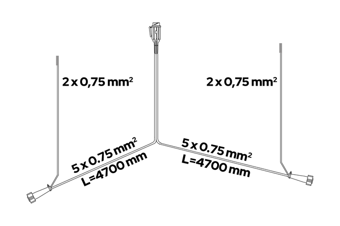 Instalación eléctrica ASPÖCK para remolque, arnés de grúa, 7 m, conector 13/8 PIN, bayonetas 2x 5 PIN