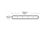 Luz de advertencia LED KAMAR DARK BLK0062, lámpara intermitente de 6 modos, 1500 x 100 mm
