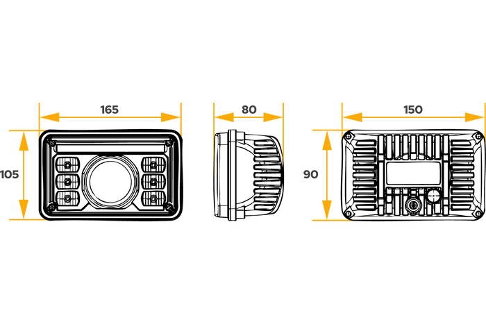 TT Technology TT.16603 Luz delantera LED 3 funciones 16xLED 3150lm para John Deere, Massey Ferguson, CNH