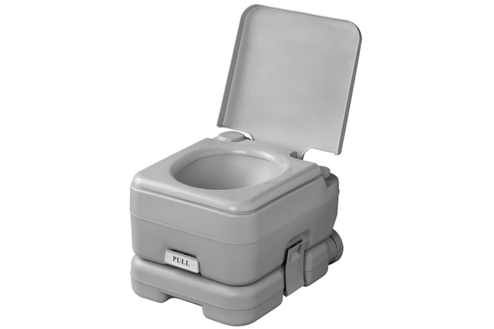 Inodoro portátil para camping ProPlus 370415CR, color gris, 10 L/10 L