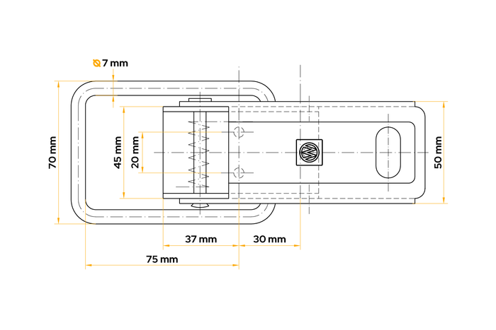 Gancho lateral para remolque WINTERHOFF BV 70-1