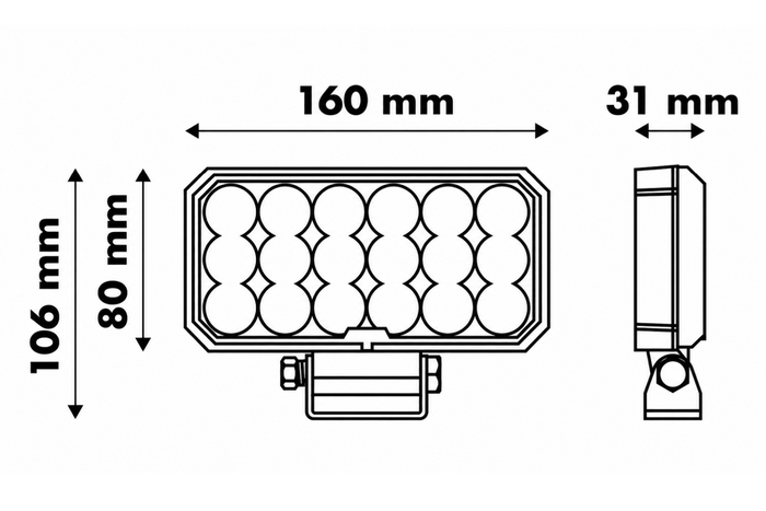 Reflector de lámpara de trabajo LED LAYTZ LY7305, 72 LED, 7000 lm, rectangular