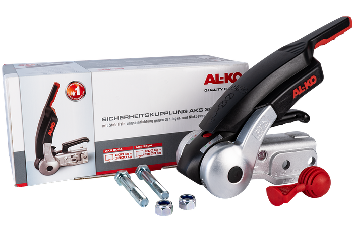 Enganche de bola AL-KO AKS3504 con estabilizador para remolque de 3500kg con lanza tubular de 60mm con protección antirrobo