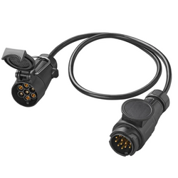 Cable adaptador ProPlus para toma de enganche de remolque de 13/7 pines y 80 cm.