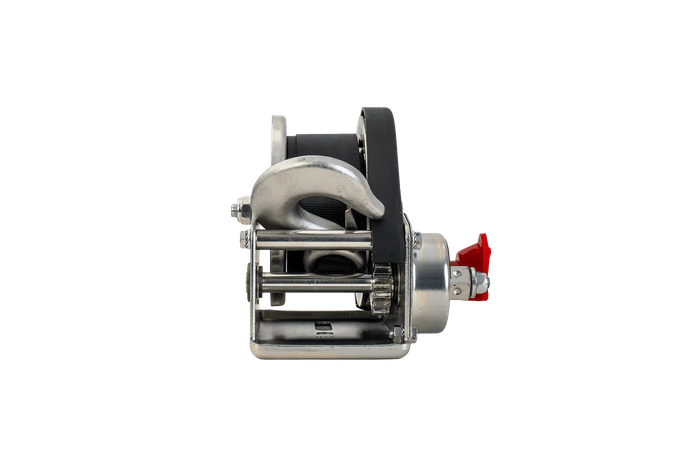 Cabrestante, cabrestante manual para grúa remolque AL-KO de 450kg con correa de 6m, freno y desenrollado automático