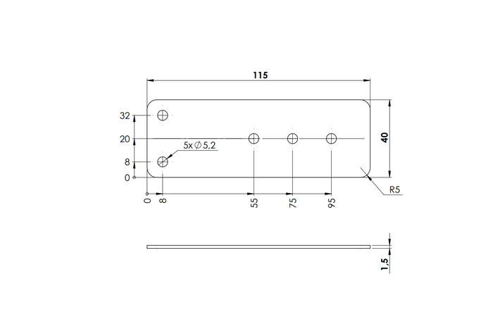 Almohadilla para enganche lateral ZB-13A UNITRAILER 40x115mm