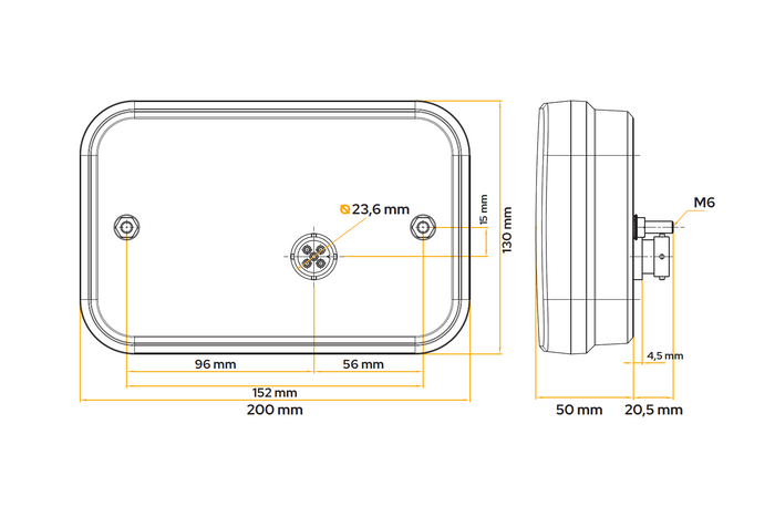 Luz trasera Fristom FT-270 LED 6 funciones izquierda