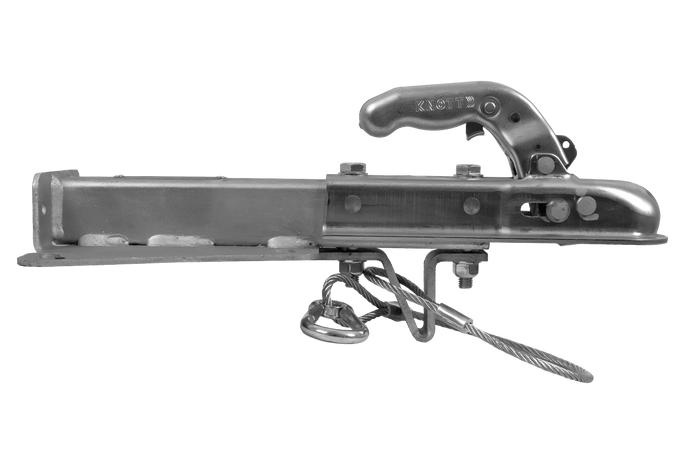 Enganche de bola KNOTT KQ14-A+KZE7.5 para remolque de 1400 kg con barra de tiro tipo V.
