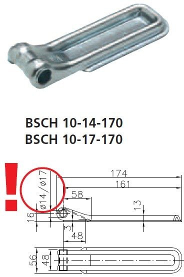Bisagra lateral con tirador WINTERHOFF BSCH 10-17-170+BSCHG 10-17-A montaje lateral completo para remolque
