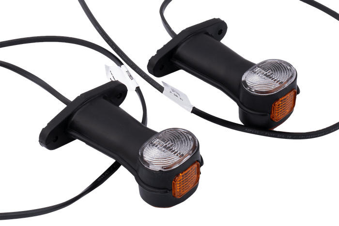 Juego de dos lámparas de señalización universales ASPÖCK SUPERPOINT II sobre brazo de goma