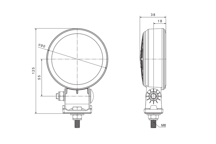 Reflector de lámpara de trabajo LED FRISTOM FT-365 SLIM 6xLED 1500lm