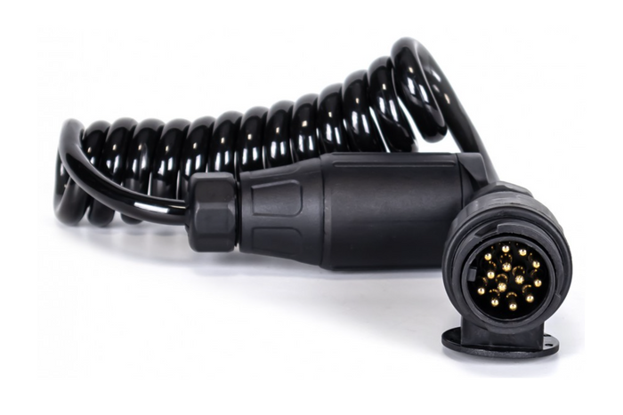Cable eléctrico espiral KAMAR E1384-A de 1,5 m, enchufe/toma de 12 V, 13 pines