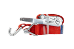 Juego de cuatro correas de transporte UNITRAILER rojas de 4 m/50 mm/5 t con tensor.