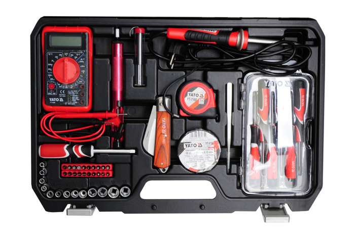 Kit de herramientas para electricista YATO YT-39009 de 68 piezas