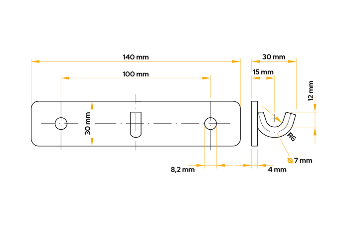 Soporte de enganche lateral WINTERHOFF BVG 40-A para enganche lateral de remolque