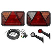 Juego de luces: luces traseras LED FRISTOM + luces de posición laterales LED HORPOL + arnés MANTES de 7 m y 13 pines