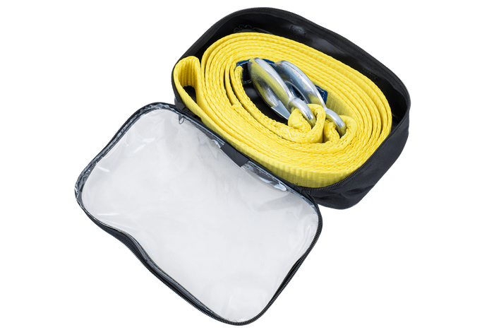 Cuerda de remolque con ganchos UNITRAILER correa de remolque 5m/50mm/7,5t amarilla