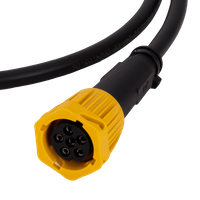 Conector izquierdo bayoneta 6PIN FRISTOM para remolque grua amarilla con cable de 1 m