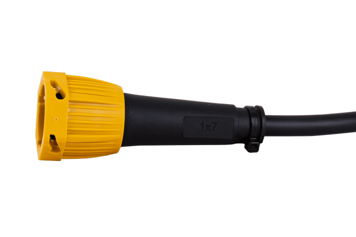 Conector bayoneta 6 PIN izquierdo FRISTOM para remolque, amarillo con cable de 1 m