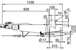 Dispositivo de inercia AL-KO 2.8VB1 con enganche AK351 para remolque de 3500 kg con lanza cuadrada